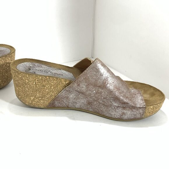 Donald J Pliner Metallic Leather Ginie Platform Slides Sandals Size 9.5 B Women - Picture 4 of 14